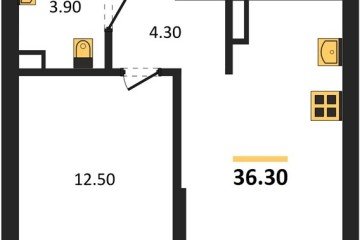 Фото №1: 1-комнатная квартира 36 м², 5/16 эт. - Краснодар, мкр. Догма Парк, ул. Марины Цветаевой, 34