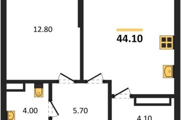 Фото №1: 1-комнатная квартира 44 м², 10/16 эт. - Краснодар, мкр. Догма Парк, ул. Марины Цветаевой, 33