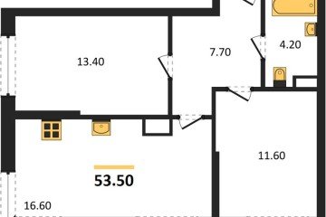 Фото №1: 2-комнатная квартира 53 м², 14/16 эт. - Краснодар, мкр. Догма Парк, ул. Марины Цветаевой, 33