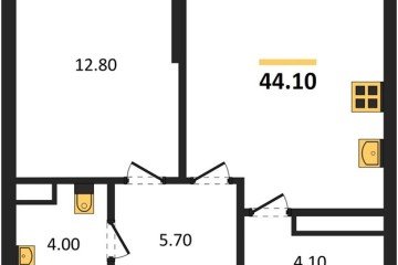 Фото №1: 1-комнатная квартира 44 м², 15/16 эт. - Краснодар, мкр. Догма Парк, ул. Марины Цветаевой, 33