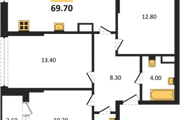 Фото №1: 3-комнатная квартира 69 м², 15/16 эт. - Краснодар, мкр. Догма Парк, ул. Марины Цветаевой, 33