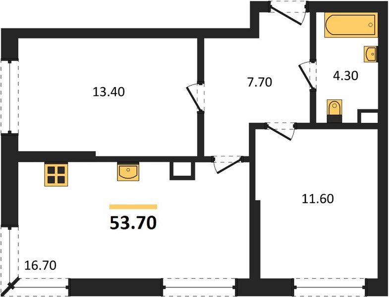 Фото №1: 2-комнатная квартира 53&nbsp;м², 5/16&nbsp;эт. - Краснодар, Прикубанский внутригородской округ, мкр. Догма Парк, ул. Марины Цветаевой, 33