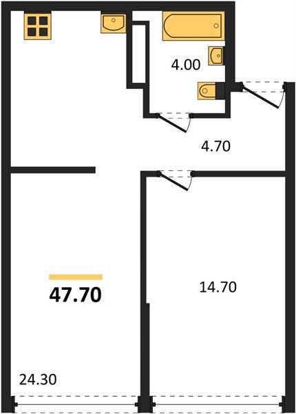Фото №1: 1-комнатная квартира 47&nbsp;м², 15/16&nbsp;эт. - Краснодар, Прикубанский внутригородской округ, мкр. Догма Парк, ул. Марины Цветаевой, 33