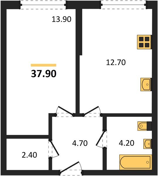 Фото №1: 1-комнатная квартира 37&nbsp;м², 2/16&nbsp;эт. - Краснодар, Прикубанский внутригородской округ, мкр. Догма Парк, ул. Марины Цветаевой, 33
