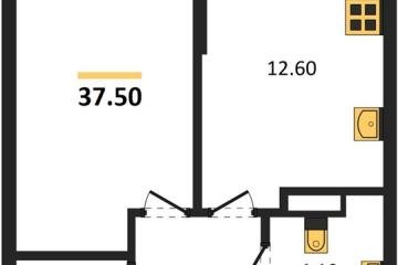 Фото №1: 1-комнатная квартира 37 м², 4/16 эт. - Краснодар, мкр. Догма Парк, ул. Марины Цветаевой, 33