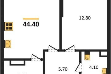 Фото №1: 1-комнатная квартира 44 м², 4/16 эт. - Краснодар, мкр. Догма Парк, ул. Марины Цветаевой, 33