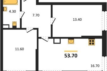 Фото №1: 2-комнатная квартира 53 м², 8/16 эт. - Краснодар, мкр. Догма Парк, ул. Марины Цветаевой, 33