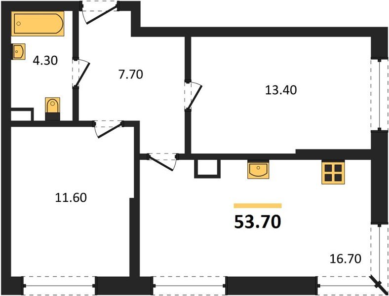 Фото №1: 2-комнатная квартира 53&nbsp;м², 8/16&nbsp;эт. - Краснодар, Прикубанский внутригородской округ, мкр. Догма Парк, ул. Марины Цветаевой, 33