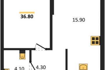 Фото №1: 1-комнатная квартира 36 м², 2/16 эт. - Краснодар, мкр. Догма Парк, ул. Марины Цветаевой, 35