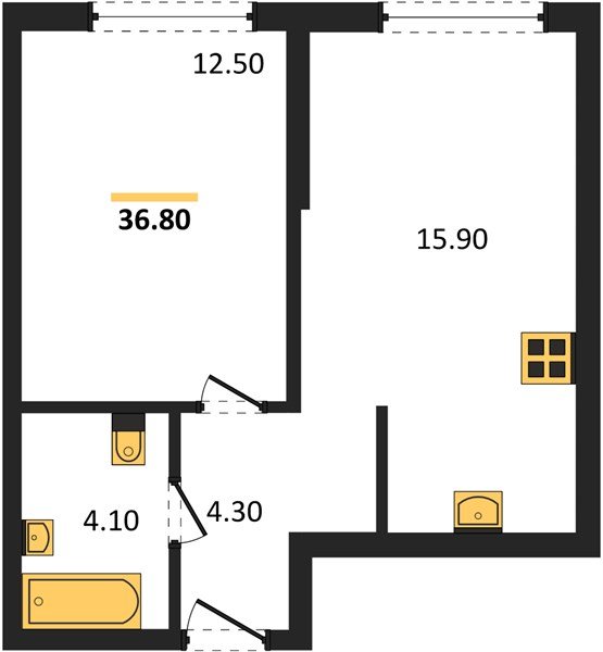 Фото №1: 1-комнатная квартира 36&nbsp;м², 2/16&nbsp;эт. - Краснодар, Прикубанский внутригородской округ, мкр. Догма Парк, ул. Марины Цветаевой, 35