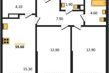 Фото №1: 2-комнатная квартира 59 м², 8/16 эт. - Краснодар, мкр. Догма Парк, ул. Марины Цветаевой, 35
