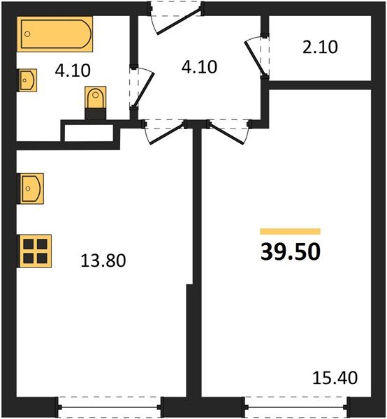 Фото №1: 1-комнатная квартира 39&nbsp;м², 5/16&nbsp;эт. - Краснодар, Прикубанский внутригородской округ, мкр. Догма Парк, ул. Марины Цветаевой, 35