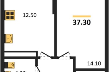 Фото №1: 1-комнатная квартира 37 м², 13/16 эт. - Краснодар, мкр. Догма Парк, ул. Марины Цветаевой, 35