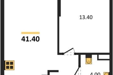 Фото №1: 1-комнатная квартира 41 м², 16/16 эт. - Краснодар, мкр. Догма Парк, ул. Марины Цветаевой, 35