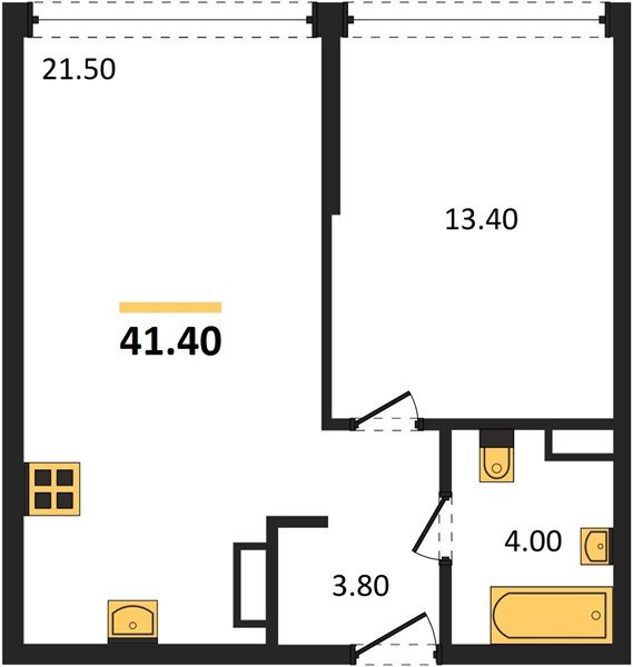 Фото №1: 1-комнатная квартира 41&nbsp;м², 16/16&nbsp;эт. - Краснодар, Прикубанский внутригородской округ, мкр. Догма Парк, ул. Марины Цветаевой, 35