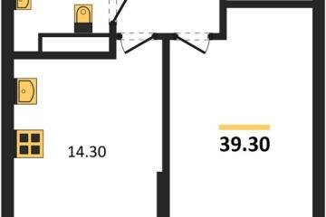 Фото №1: 1-комнатная квартира 39 м², 16/16 эт. - Краснодар, мкр. Догма Парк, ул. Марины Цветаевой, 35