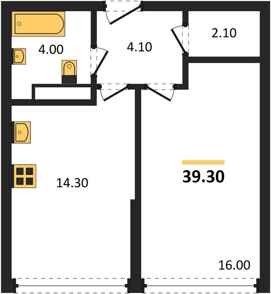 Фото №1: 1-комнатная квартира 39&nbsp;м², 16/16&nbsp;эт. - Краснодар, Прикубанский внутригородской округ, мкр. Догма Парк, ул. Марины Цветаевой, 35