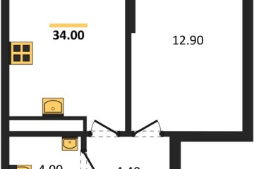 Фото №1: 1-комнатная квартира 34 м², 10/16 эт. - Краснодар, мкр. Догма Парк, ул. Марины Цветаевой, 35