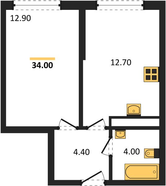 Фото №1: 1-комнатная квартира 34&nbsp;м², 14/16&nbsp;эт. - Краснодар, Прикубанский внутригородской округ, мкр. Догма Парк, ул. Марины Цветаевой, 35