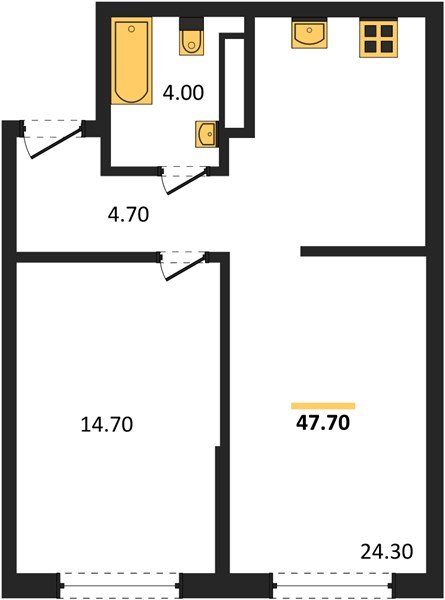 Фото №1: 1-комнатная квартира 47&nbsp;м², 10/16&nbsp;эт. - Краснодар, Прикубанский внутригородской округ, мкр. Догма Парк, ул. Марины Цветаевой, 35