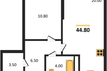 Фото №1: 1-комнатная квартира 44 м², 11/16 эт. - Краснодар, мкр. Догма Парк, ул. Марины Цветаевой, 35