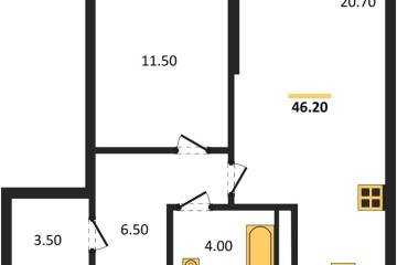 Фото №1: 1-комнатная квартира 44 м², 16/16 эт. - Краснодар, мкр. Догма Парк, ул. Марины Цветаевой, 35