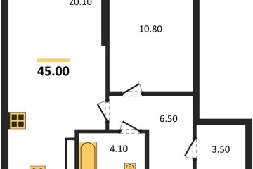 Фото №1: 1-комнатная квартира 45 м², 9/16 эт. - Краснодар, мкр. Догма Парк, ул. Марины Цветаевой, 35