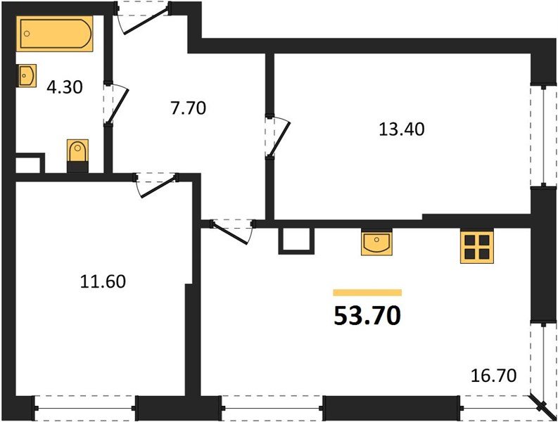 Фото №1: 2-комнатная квартира 53&nbsp;м², 8/16&nbsp;эт. - Краснодар, Прикубанский внутригородской округ, мкр. Догма Парк, ул. Марины Цветаевой, 35