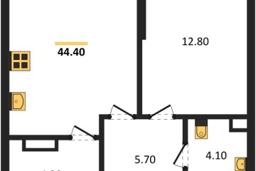 Фото №1: 1-комнатная квартира 44 м², 8/16 эт. - Краснодар, мкр. Догма Парк, ул. Марины Цветаевой, 35