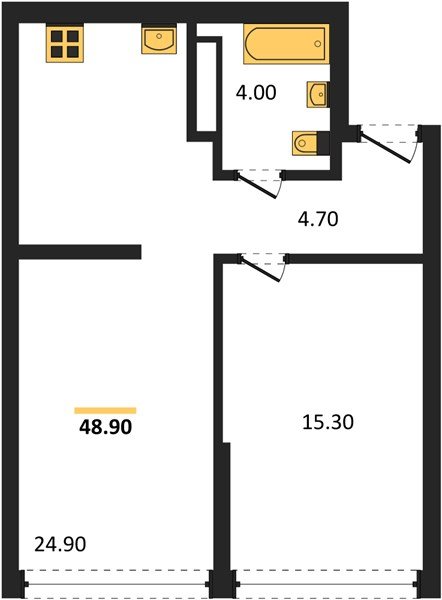 Фото №1: 1-комнатная квартира 47&nbsp;м², 16/16&nbsp;эт. - Краснодар, Прикубанский внутригородской округ, мкр. Догма Парк, ул. Марины Цветаевой, 35