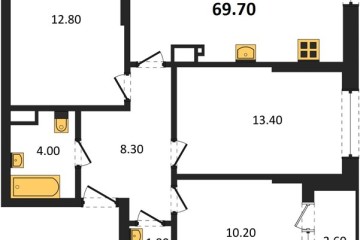 Фото №1: 3-комнатная квартира 69 м², 12/16 эт. - Краснодар, мкр. Догма Парк, ул. Марины Цветаевой, 35