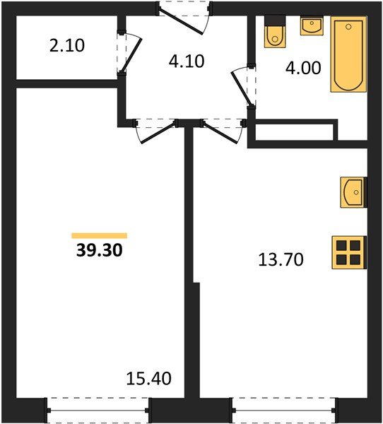 Фото №1: 1-комнатная квартира 39&nbsp;м², 14/16&nbsp;эт. - Краснодар, Прикубанский внутригородской округ, мкр. Догма Парк, ул. Марины Цветаевой, 35