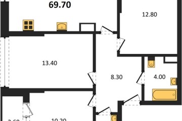Фото №1: 3-комнатная квартира 69 м², 15/16 эт. - Краснодар, мкр. Догма Парк, ул. Марины Цветаевой, 36
