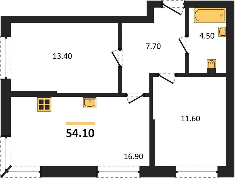 Фото №1: 2-комнатная квартира 54&nbsp;м², 2/16&nbsp;эт. - Краснодар, Прикубанский внутригородской округ, мкр. Догма Парк, ул. Марины Цветаевой, 36