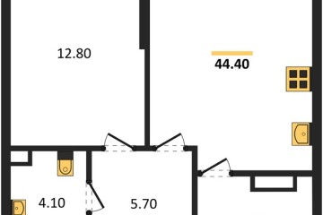 Фото №1: 1-комнатная квартира 44 м², 9/16 эт. - Краснодар, мкр. Догма Парк, ул. Марины Цветаевой, 36