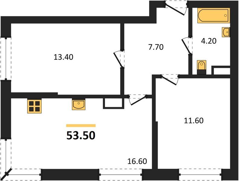 Фото №1: 2-комнатная квартира 53&nbsp;м², 14/16&nbsp;эт. - Краснодар, Прикубанский внутригородской округ, мкр. Догма Парк, ул. Марины Цветаевой, 36