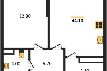Фото №1: 1-комнатная квартира 44 м², 14/16 эт. - Краснодар, мкр. Догма Парк, ул. Марины Цветаевой, 36