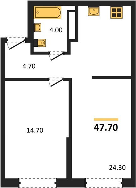 Фото №1: 1-комнатная квартира 47&nbsp;м², 13/16&nbsp;эт. - Краснодар, Прикубанский внутригородской округ, мкр. Догма Парк, ул. Марины Цветаевой, 36