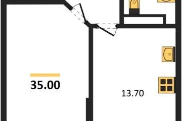 Фото №1: 1-комнатная квартира 35 м², 16/16 эт. - Краснодар, мкр. Догма Парк, ул. Марины Цветаевой, 36