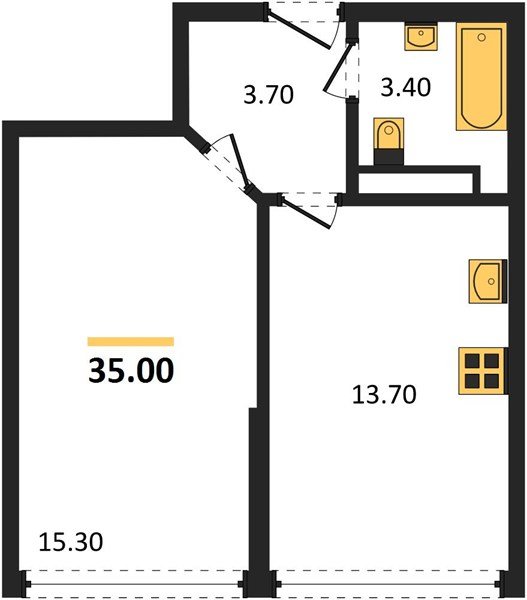 Фото №1: 1-комнатная квартира 35&nbsp;м², 16/16&nbsp;эт. - Краснодар, Прикубанский внутригородской округ, мкр. Догма Парк, ул. Марины Цветаевой, 36