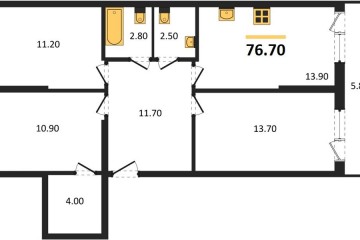 Фото №1: 3-комнатная квартира 76&nbsp;м², 2/16&nbsp;эт. - Краснодар, мкр. Догма Парк, ул. Марины Цветаевой, 36