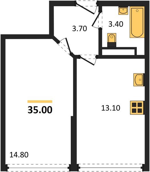 Фото №1: 1-комнатная квартира 35&nbsp;м², 15/16&nbsp;эт. - Краснодар, Прикубанский внутригородской округ, мкр. Догма Парк, ул. Марины Цветаевой, 36