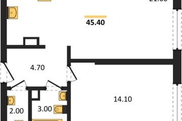 Фото №1: 1-комнатная квартира 45 м², 3/16 эт. - Краснодар, мкр. Догма Парк, ул. Марины Цветаевой, 36