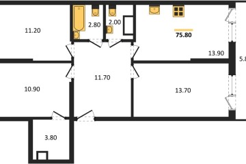 Фото №1: 3-комнатная квартира 76 м², 8/16 эт. - Краснодар, мкр. Догма Парк, ул. Марины Цветаевой, 36