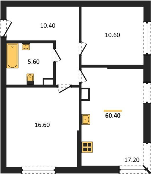 Фото №1: 2-комнатная квартира 60&nbsp;м², 8/16&nbsp;эт. - Краснодар, Прикубанский внутригородской округ, мкр. Догма Парк, ул. Марины Цветаевой, 36