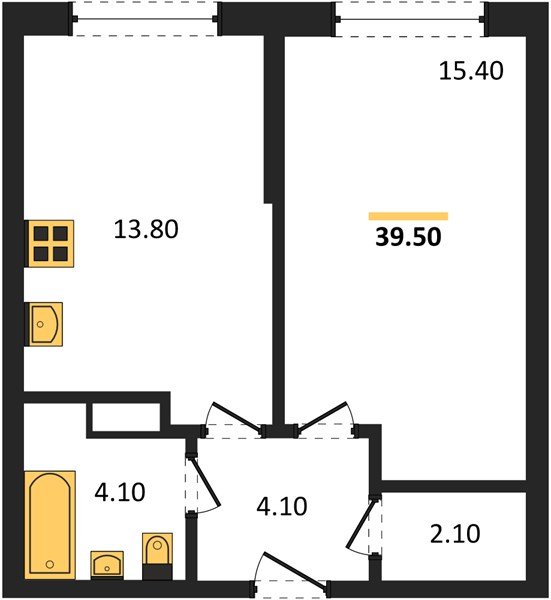 Фото №1: 1-комнатная квартира 39&nbsp;м², 8/16&nbsp;эт. - Краснодар, Прикубанский внутригородской округ, мкр. Догма Парк, ул. Марины Цветаевой, 36