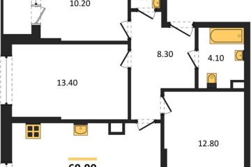 Фото №1: 3-комнатная квартира 69 м², 3/16 эт. - Краснодар, мкр. Догма Парк, ул. Марины Цветаевой, 36