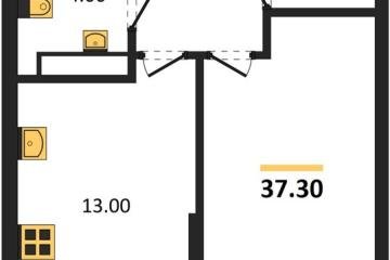 Фото №1: 1-комнатная квартира 37 м², 16/16 эт. - Краснодар, мкр. Догма Парк, ул. Марины Цветаевой, 36