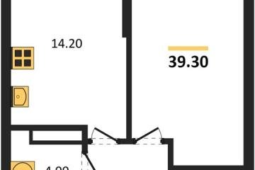 Фото №1: 1-комнатная квартира 39 м², 16/16 эт. - Краснодар, мкр. Догма Парк, ул. Марины Цветаевой, 36