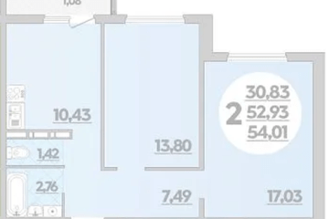 Фото №1: 2-комнатная квартира 54 м², 4/16 эт. - Краснодар, мкр. жилой комплекс Квартал № 6,